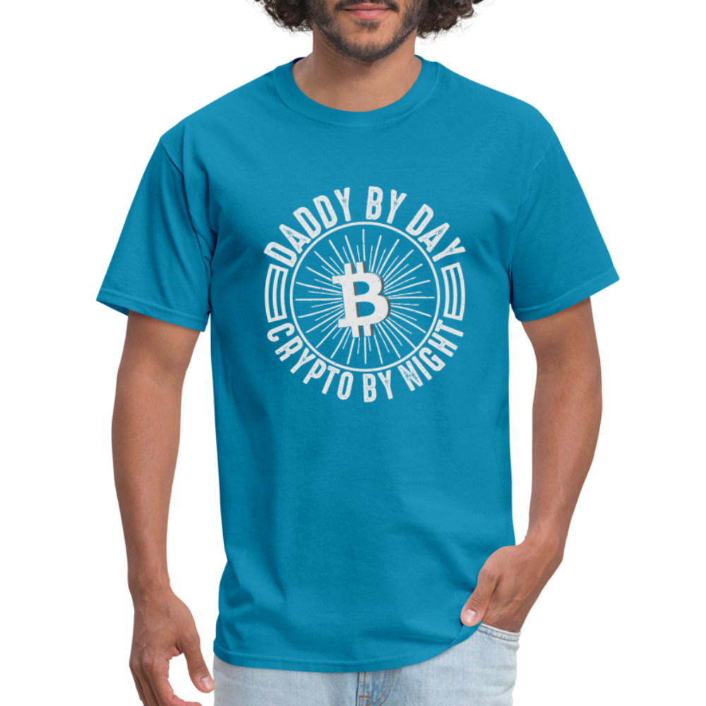 Daddy By Day, Crypto By Night T-Shirt - turquoise