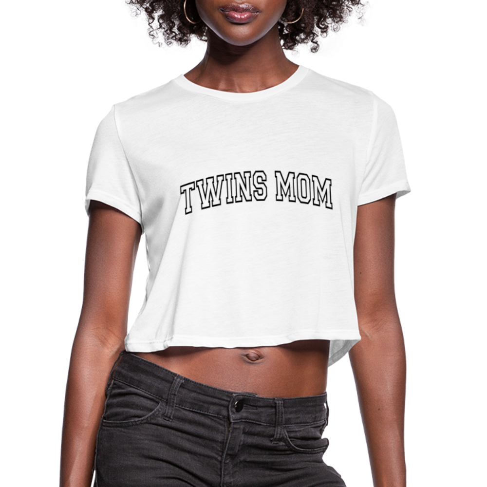 Twins Mom Women's Cropped T-Shirt - white