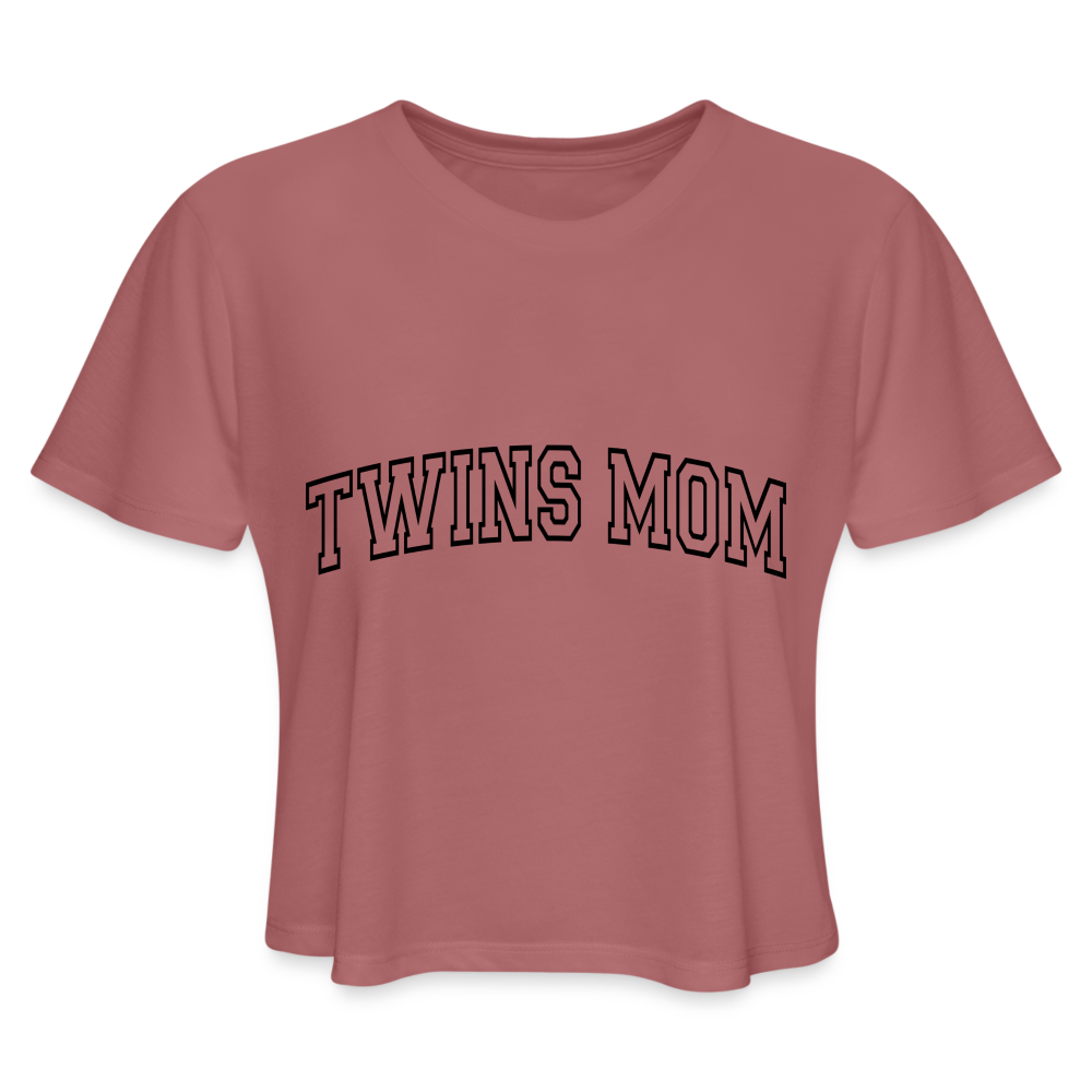 Twins Mom Women's Cropped T-Shirt Color: mauve