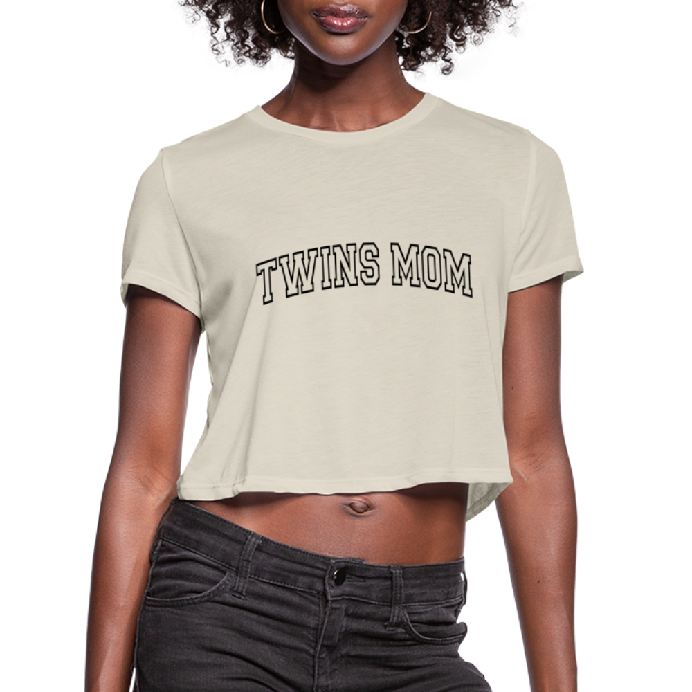 Twins Mom Women's Cropped T-Shirt Color: white