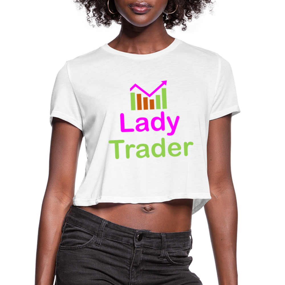 Lady Trader Women's Cropped T-Shirt - white