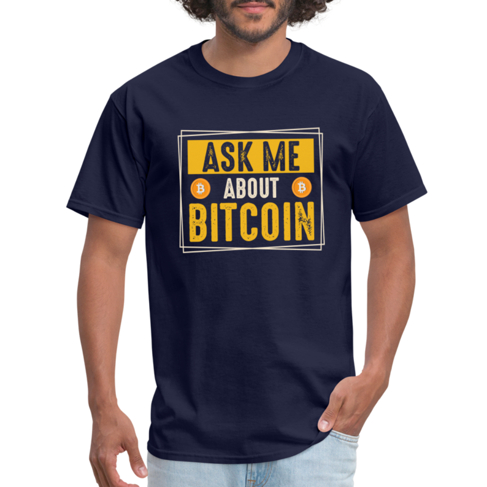 Ask Me About Bitcoin T-Shirt - navy