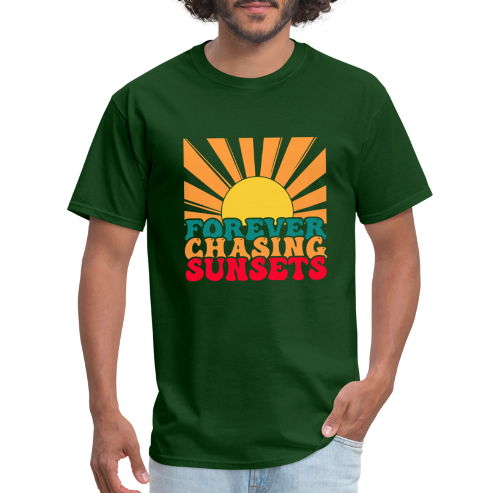 Forever Chasing Sunsets T-Shirt - forest green