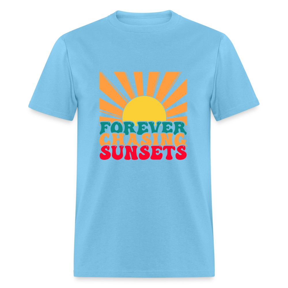 Forever Chasing Sunsets T-Shirt - aquatic blue