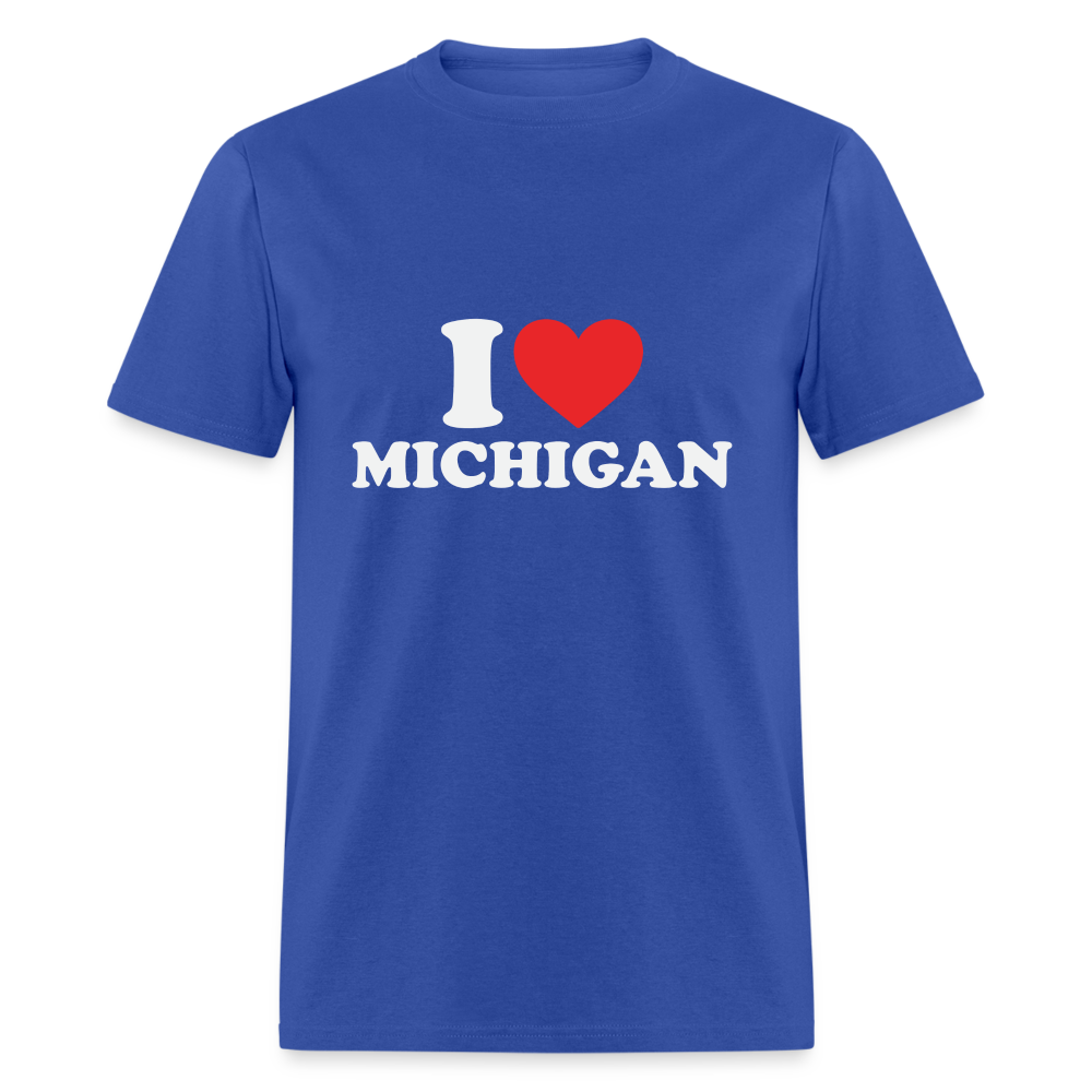 I Heart Michigan T-Shirt Color: royal blue
