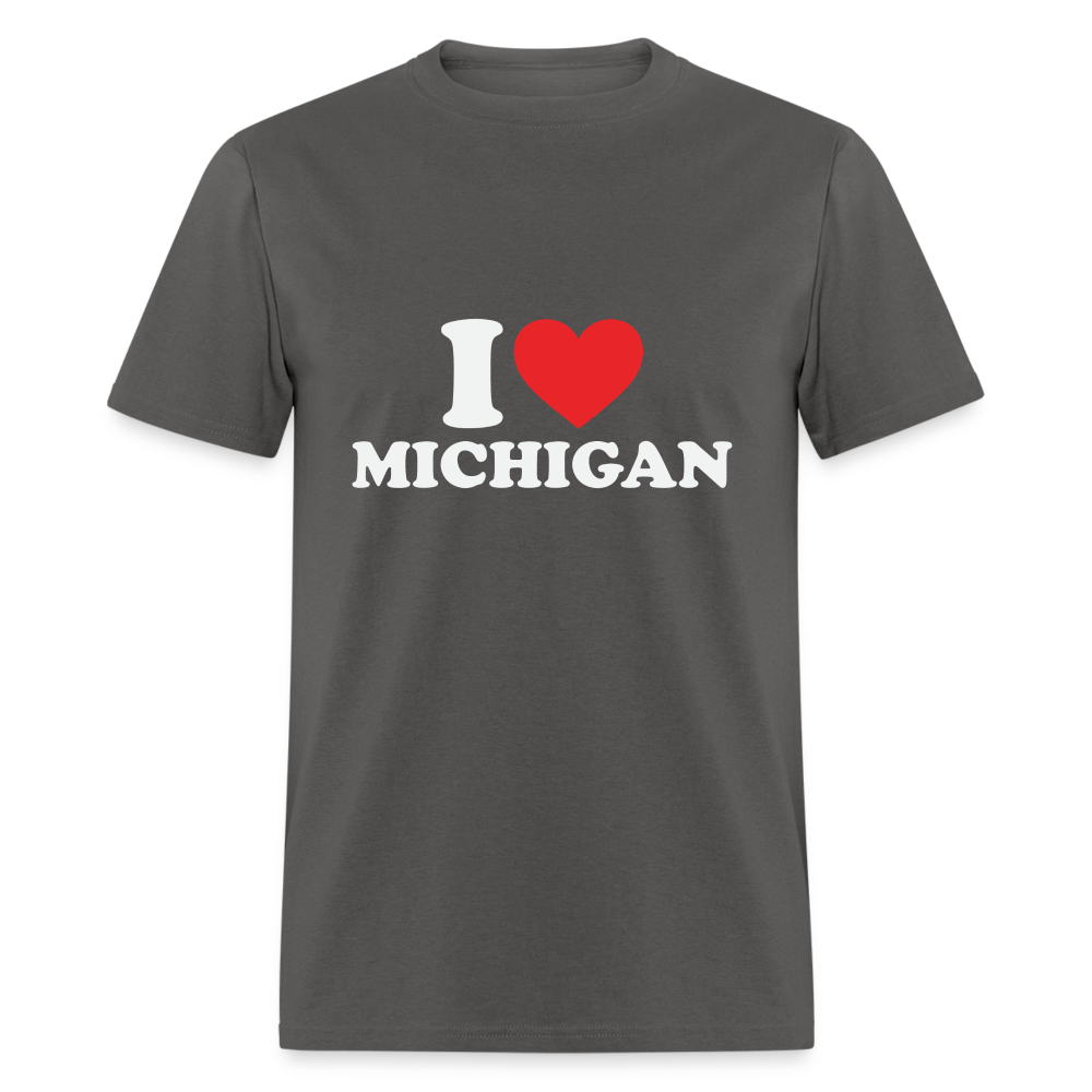 I Heart Michigan T-Shirt Color: charcoal