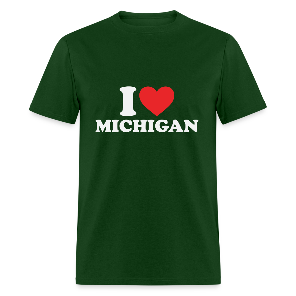 I Heart Michigan T-Shirt Color: forest green