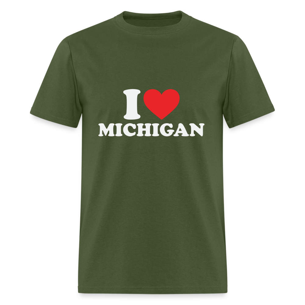 I Heart Michigan T-Shirt Color: military green