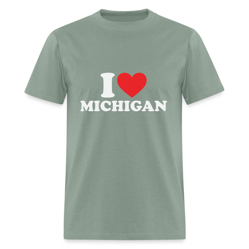 I Heart Michigan T-Shirt Color: sage