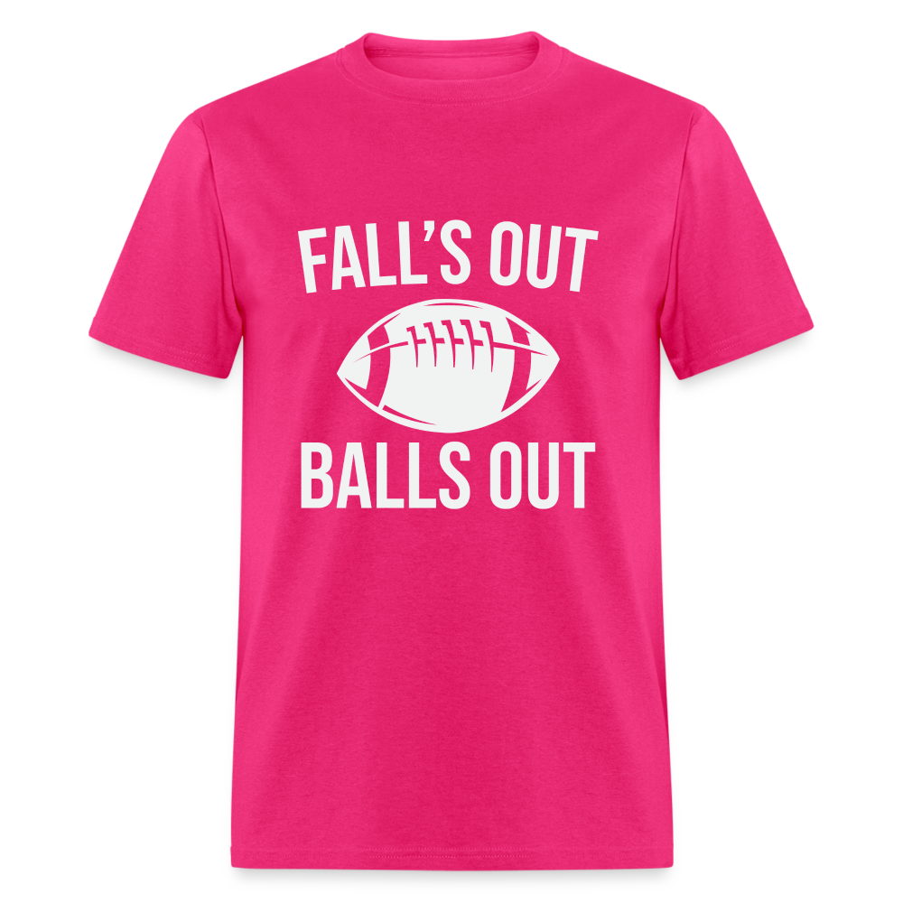 Fall's Out Balls Out T-Shirt (Football) - fuchsia