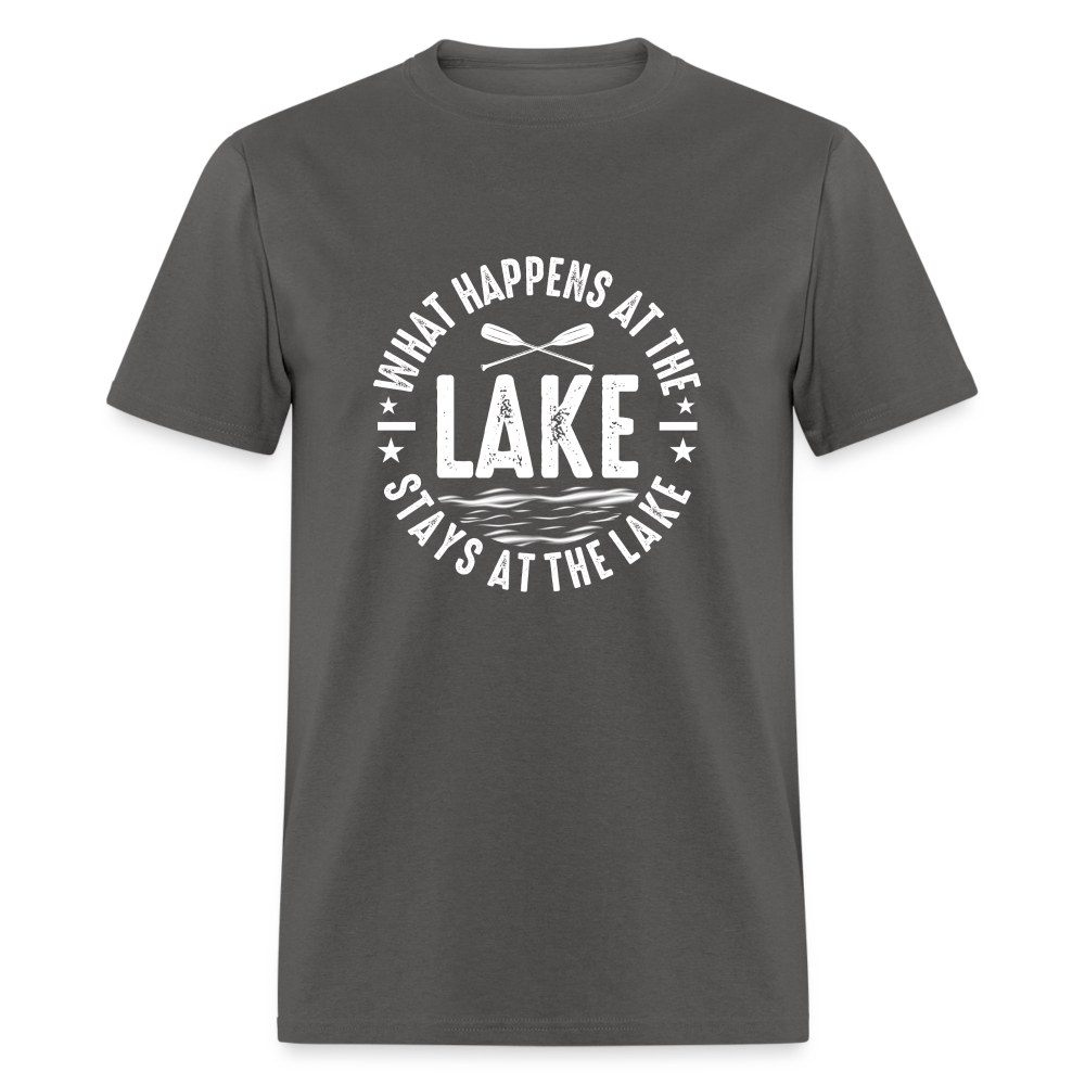 What Happens At The Lake, Stays At The Lake T-Shirt Color: charcoal