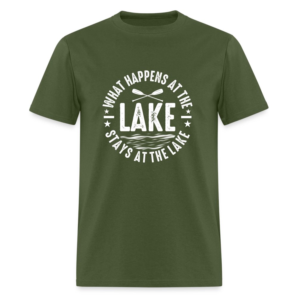 What Happens At The Lake, Stays At The Lake T-Shirt Color: military green