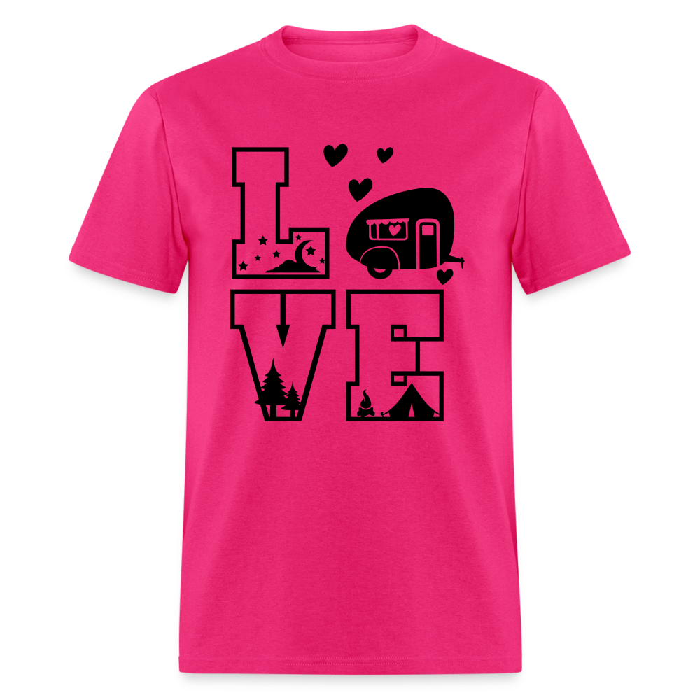 LOVE Camping T-Shirt - fuchsia