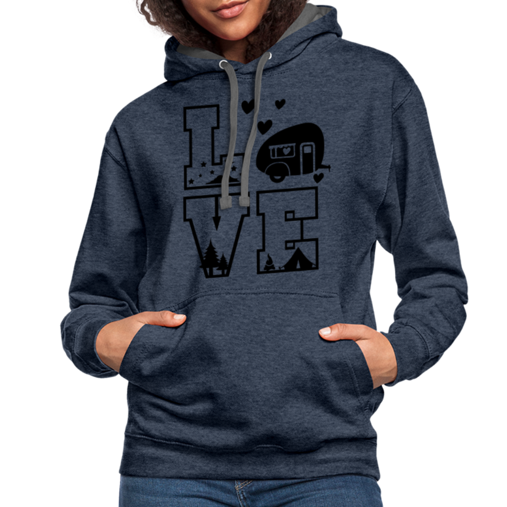 Love Camping Hoodie Color: scuba blue/asphalt