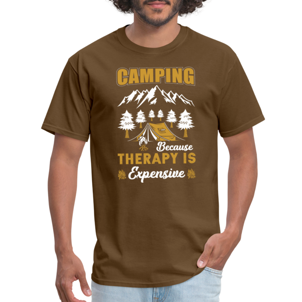 Camping Because Therapy is Expensive T-Shirt Color: black