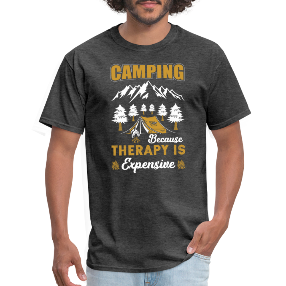Camping Because Therapy is Expensive T-Shirt Color: black