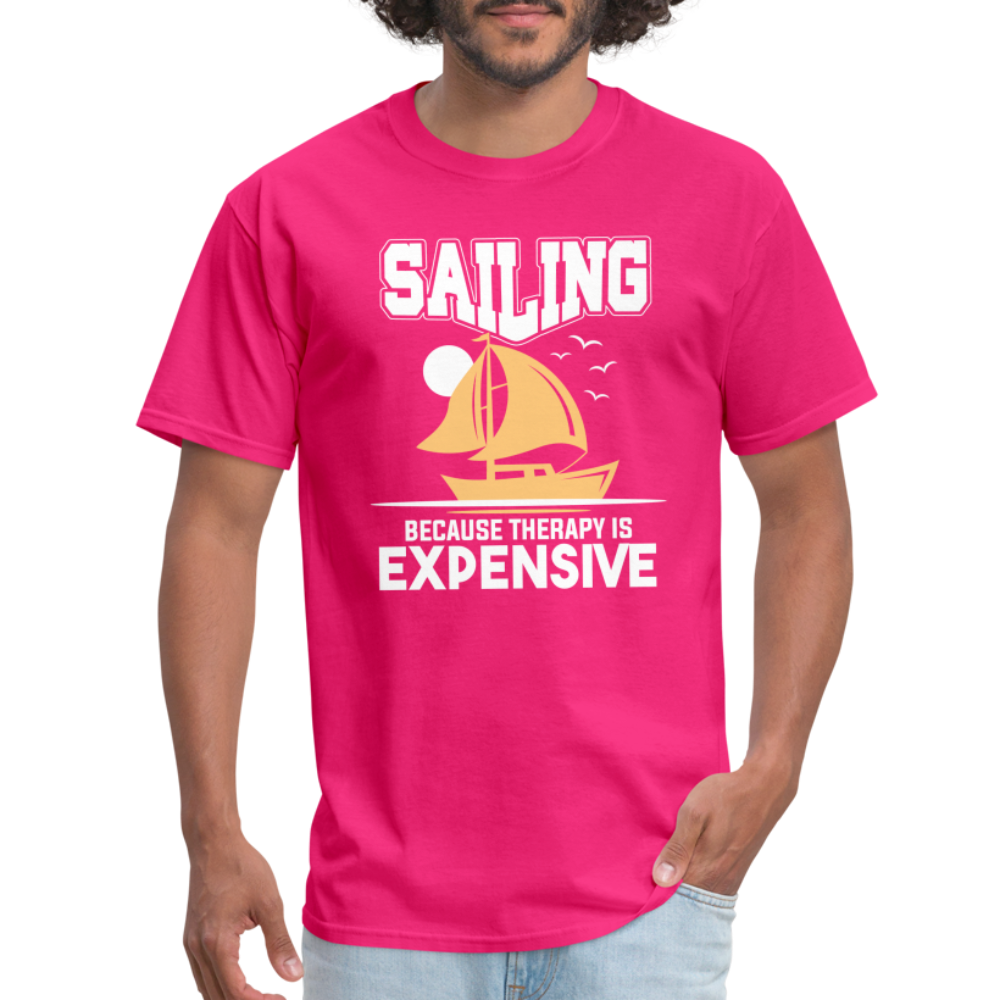 Sailing Because Therapy is Expensive T-Shirt - fuchsia