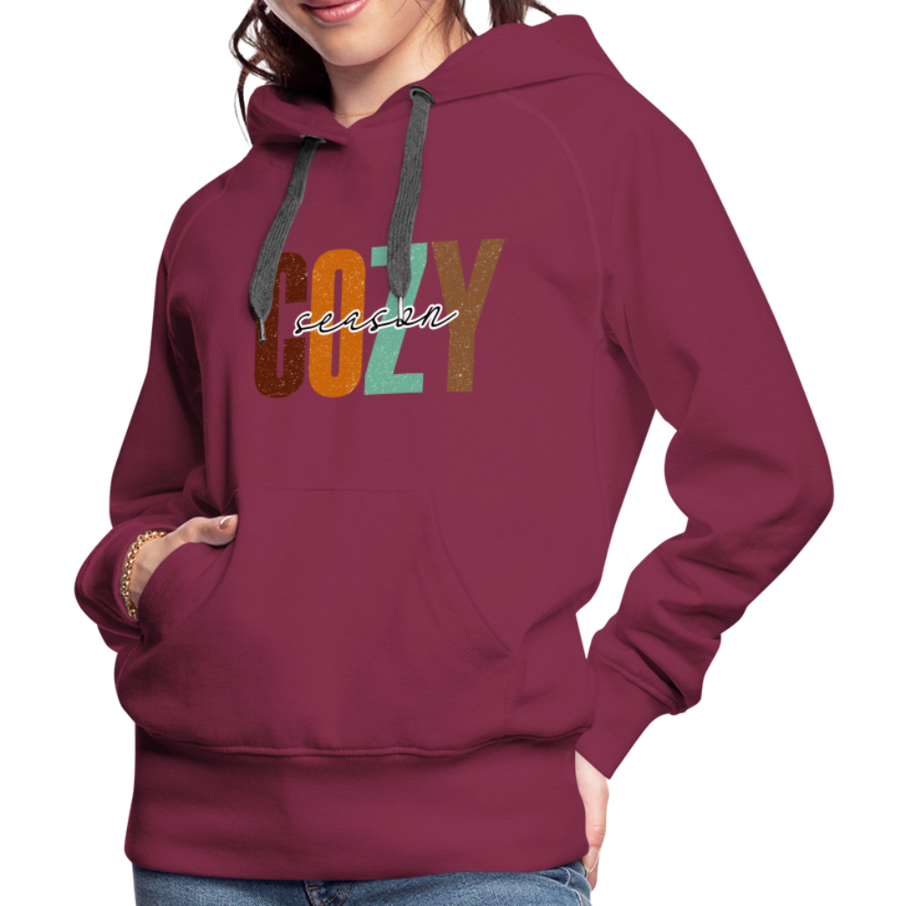 Cozy Season Women’s Premium Hoodie - burgundy