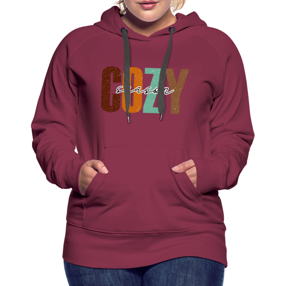 Cozy Season Women’s Premium Hoodie - burgundy