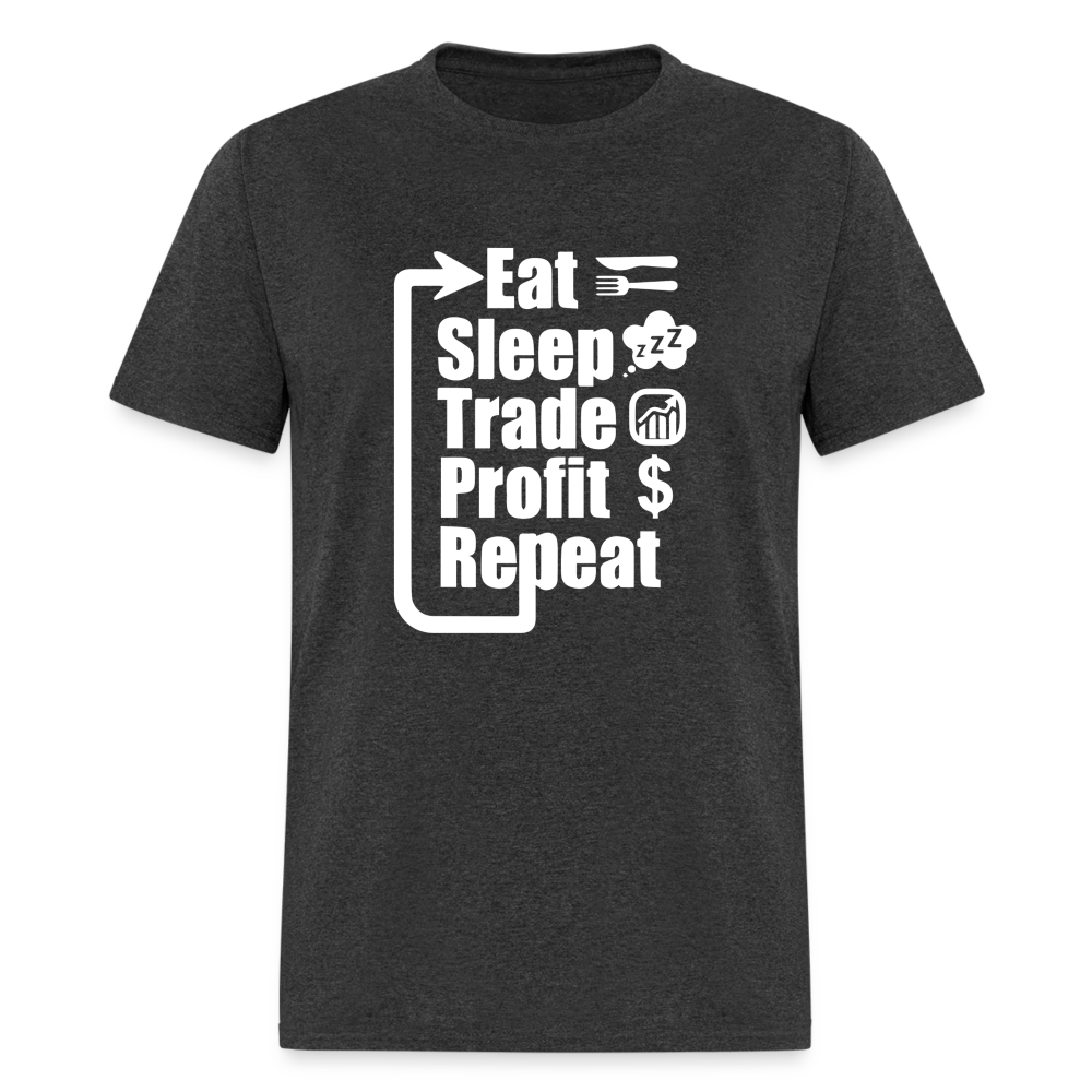 Eat Sleep Trade Profit Repeat T-Shirt - heather black