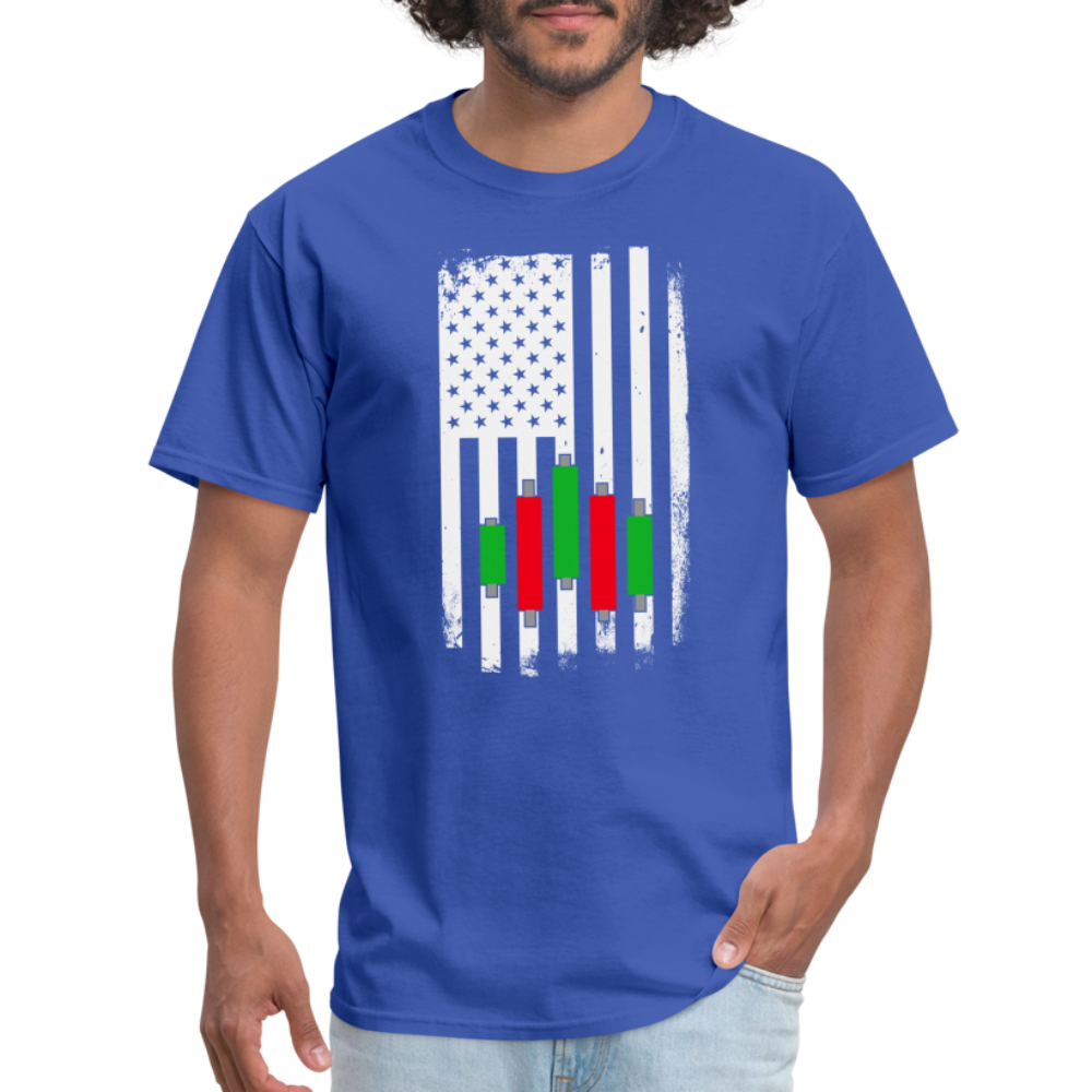 Candlestick Flag T-Shirt - royal blue