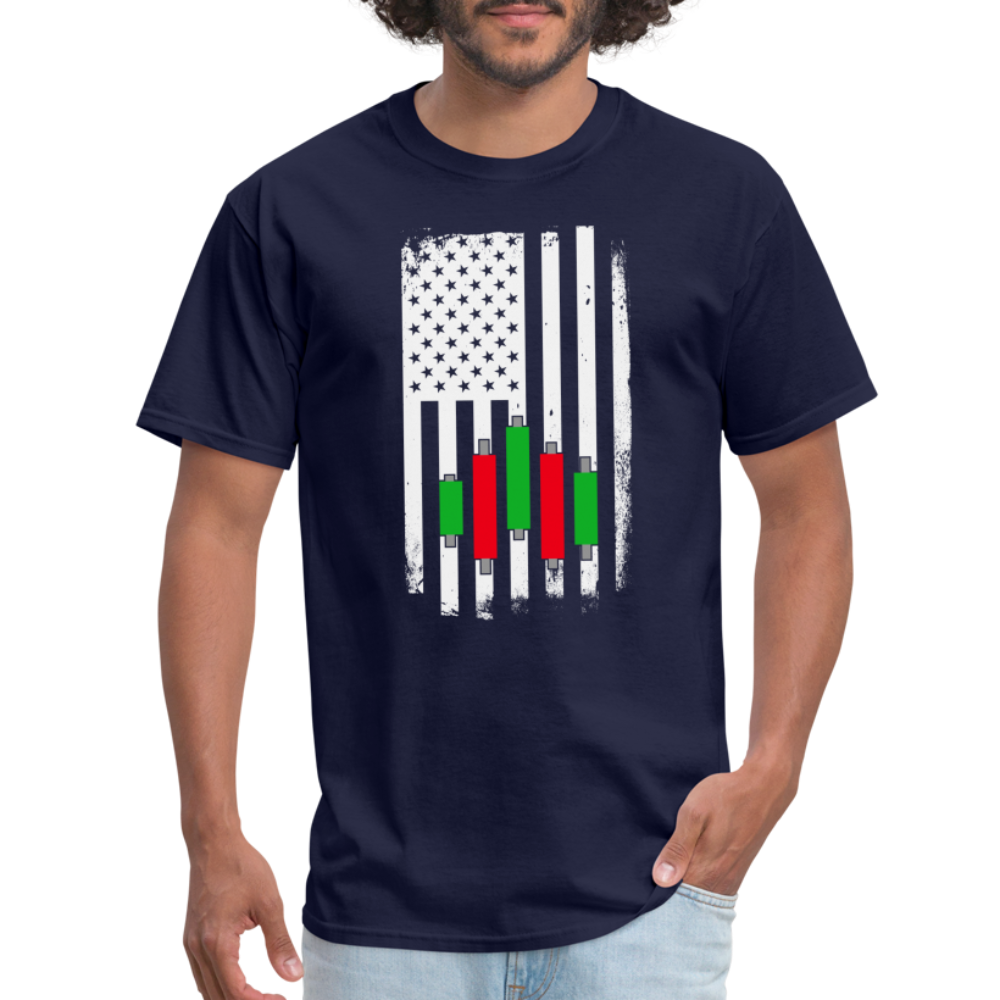 Candlestick Flag T-Shirt - navy