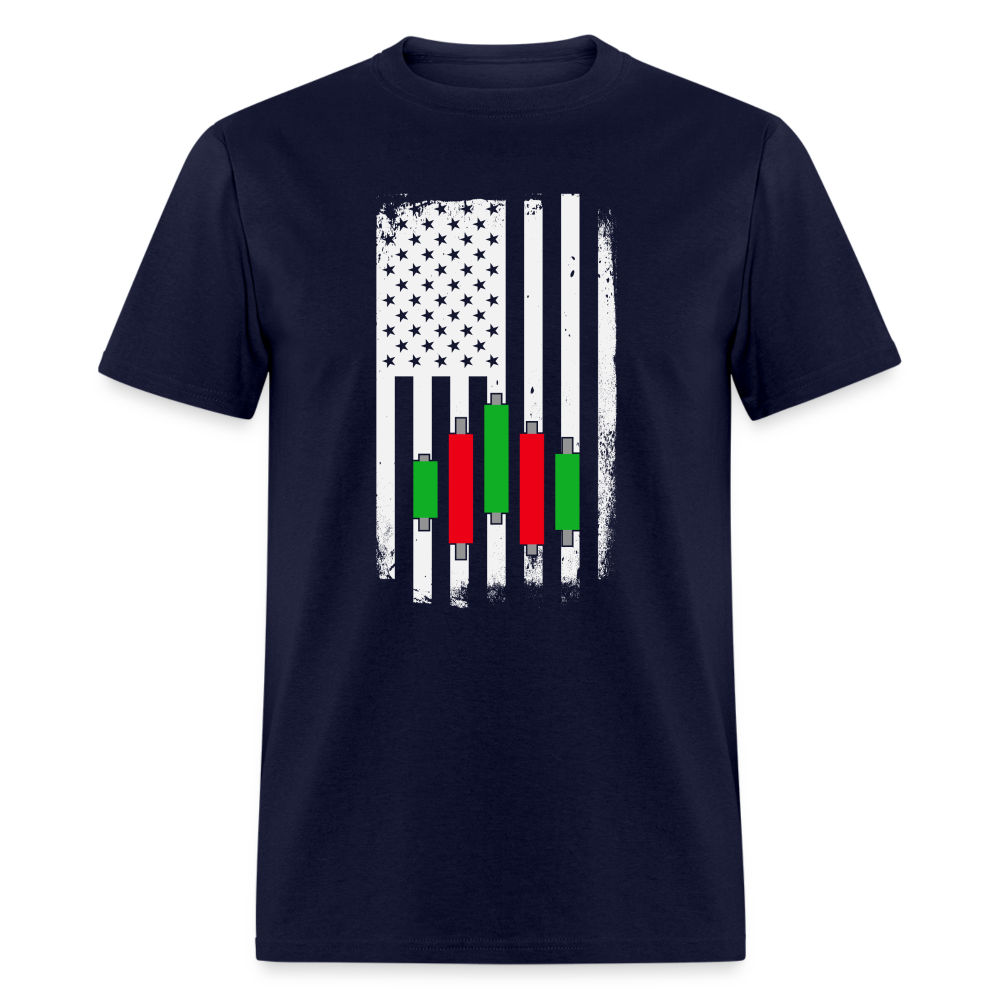 Candlestick Flag T-Shirt - navy
