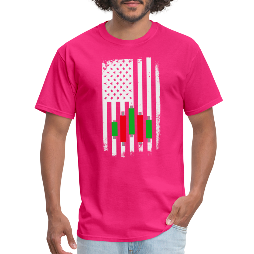 Candlestick Flag T-Shirt - fuchsia