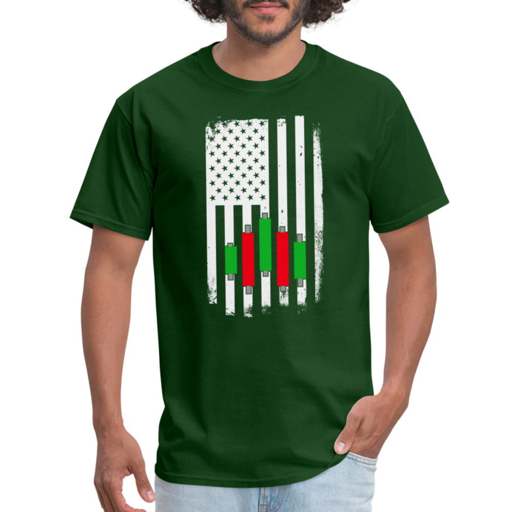 Candlestick Flag T-Shirt - forest green