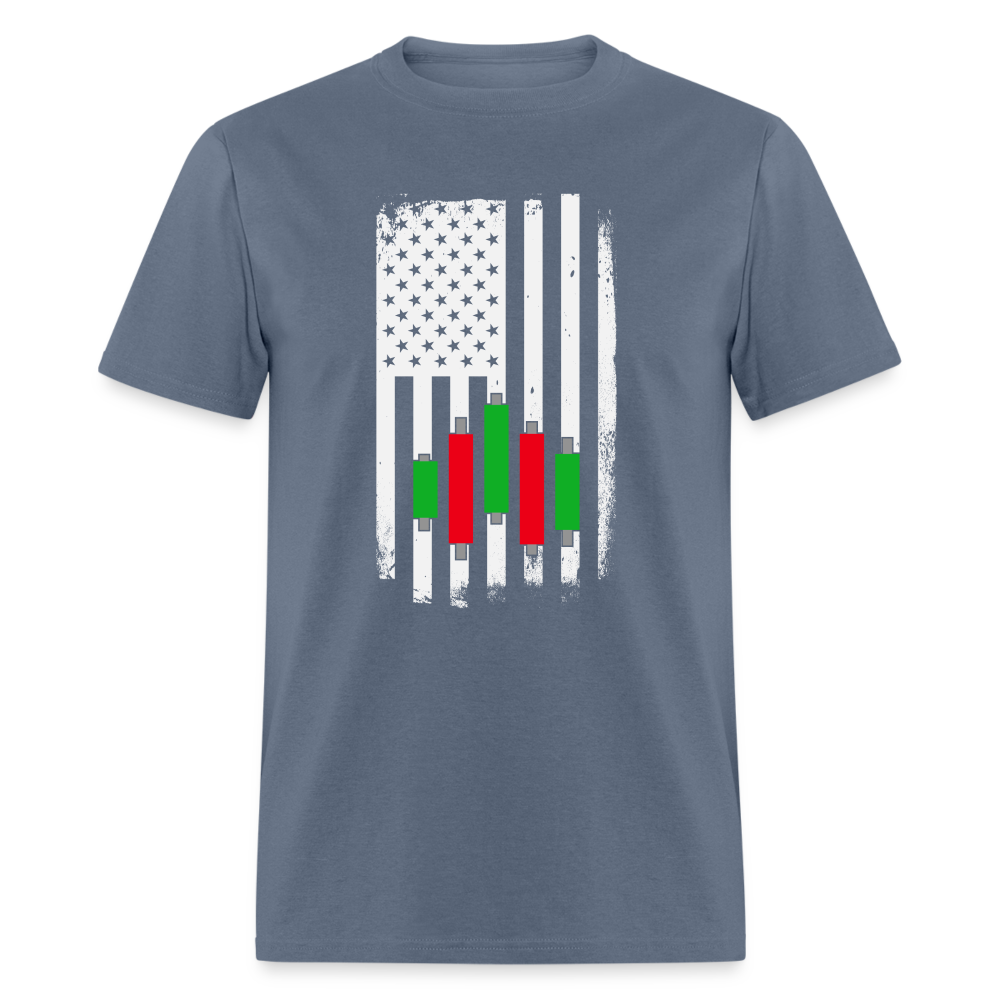 Candlestick Flag T-Shirt - denim