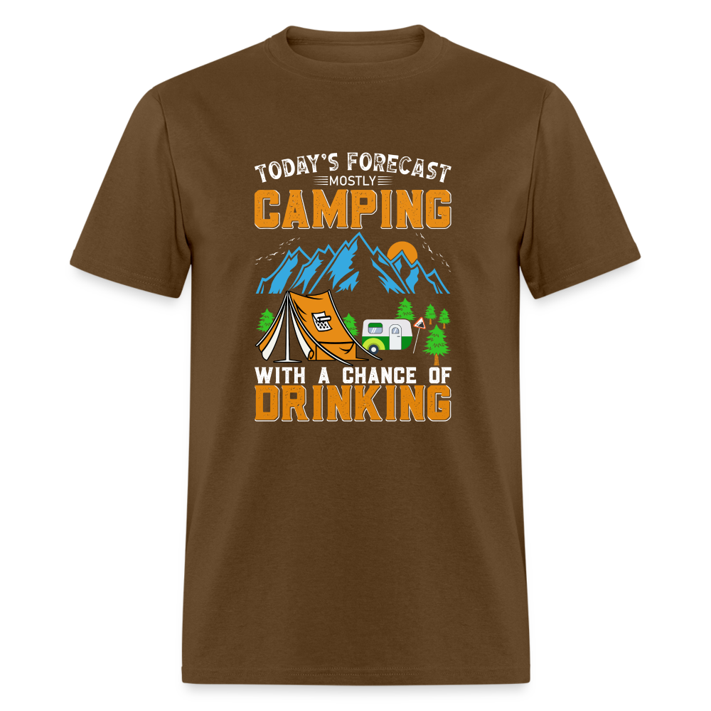 Camping With A Chance Of Drinking T-Shirt Color: heather black