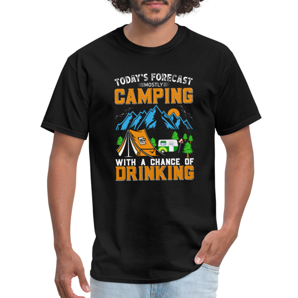Camping With A Chance Of Drinking T-Shirt Color: black