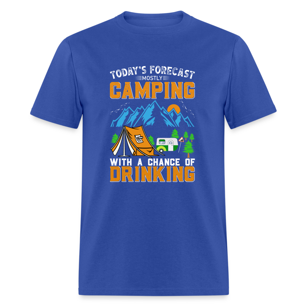 Camping With A Chance Of Drinking T-Shirt Color: heather black