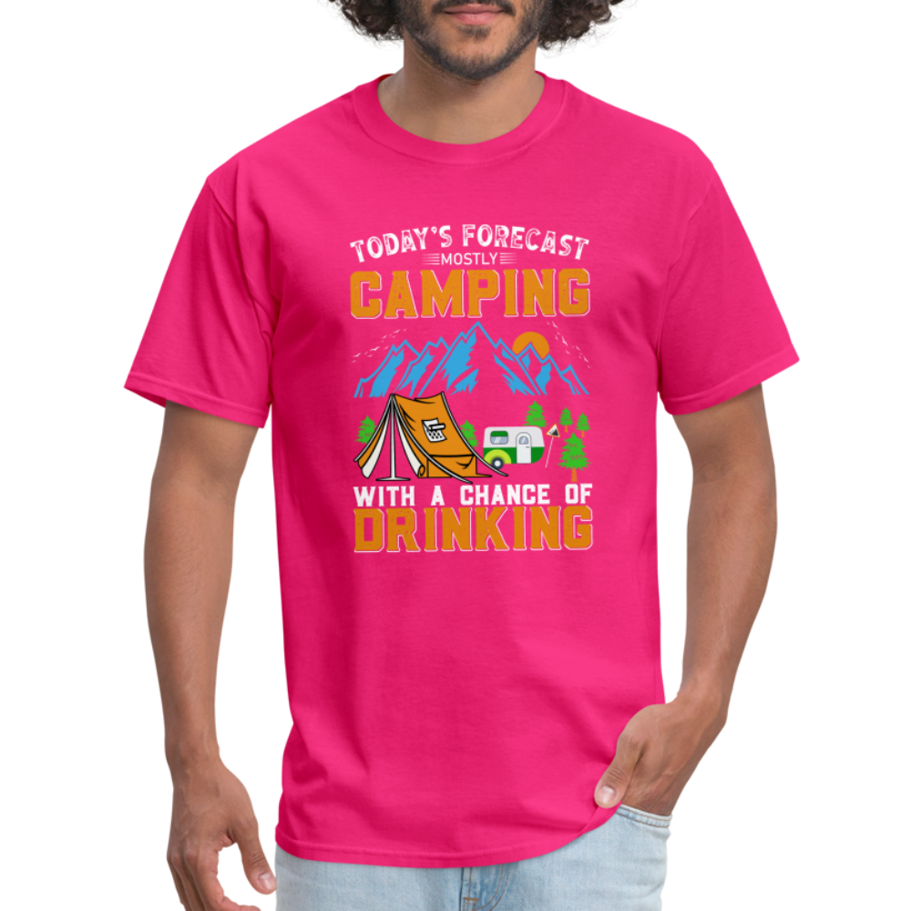 Camping With A Chance Of Drinking T-Shirt Color: heather black