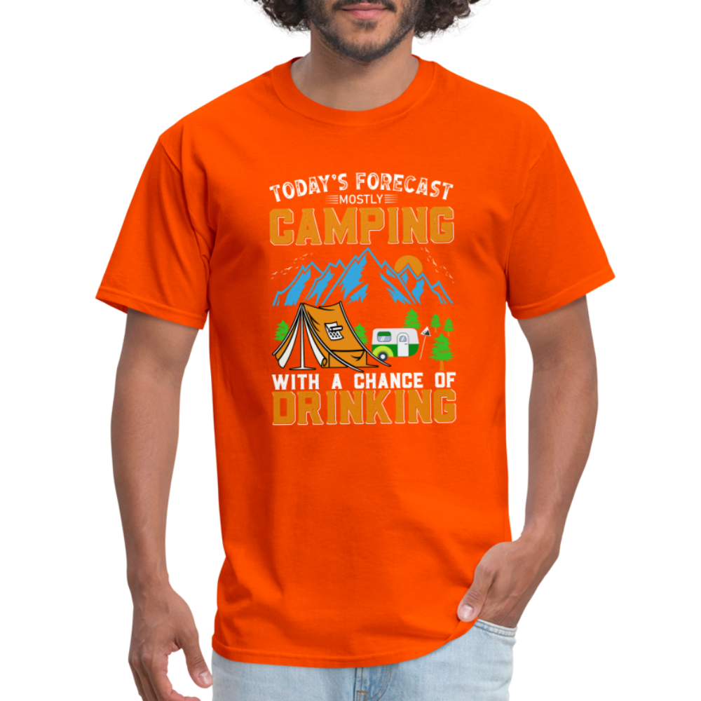 Camping With A Chance Of Drinking T-Shirt Color: heather black