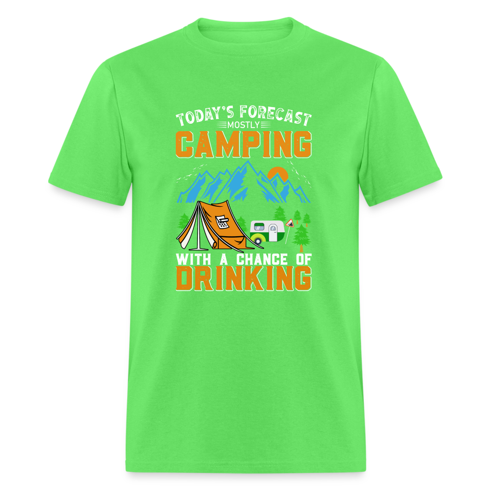 Camping With A Chance Of Drinking T-Shirt Color: kiwi