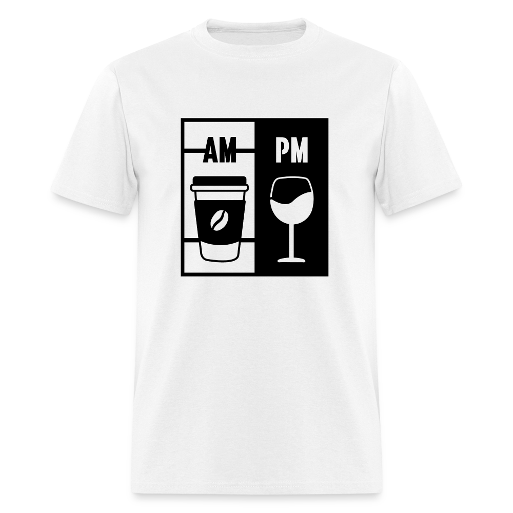 Coffee AM, Wine PM T-Shirt - white