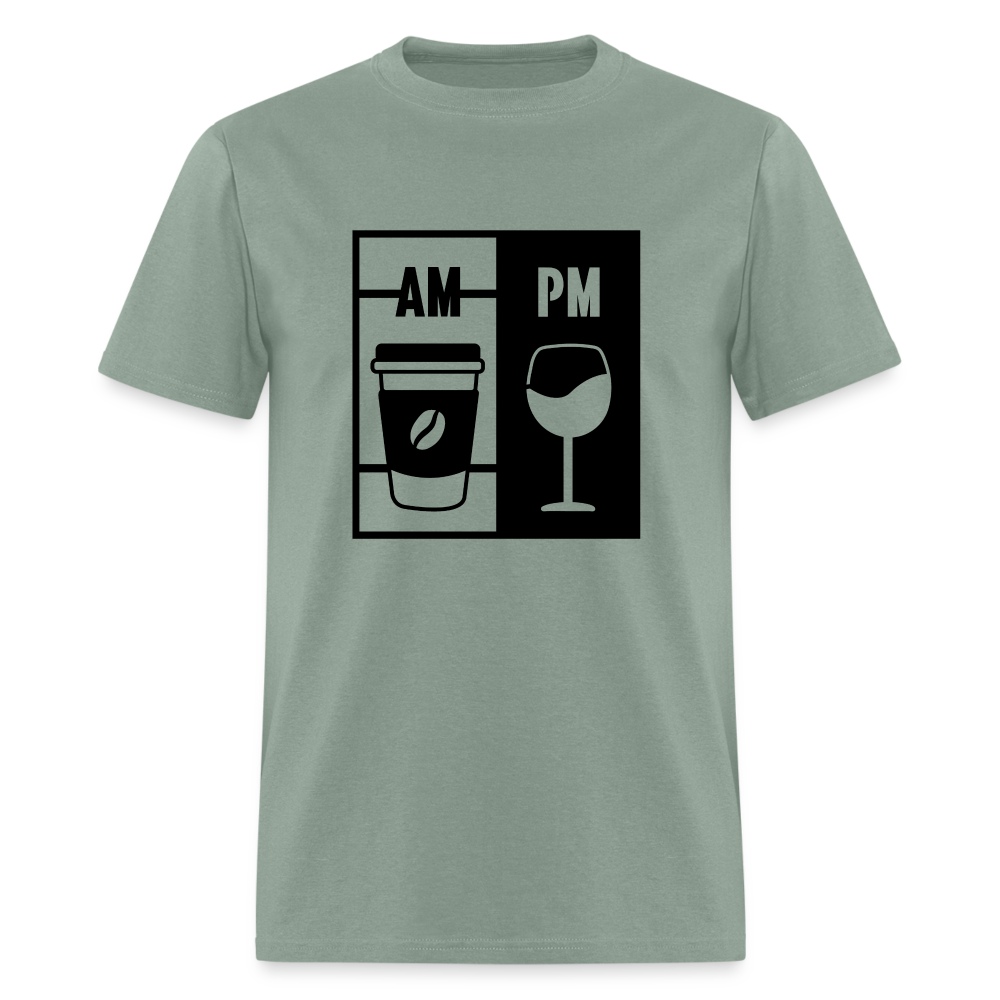 Coffee AM, Wine PM T-Shirt - sage