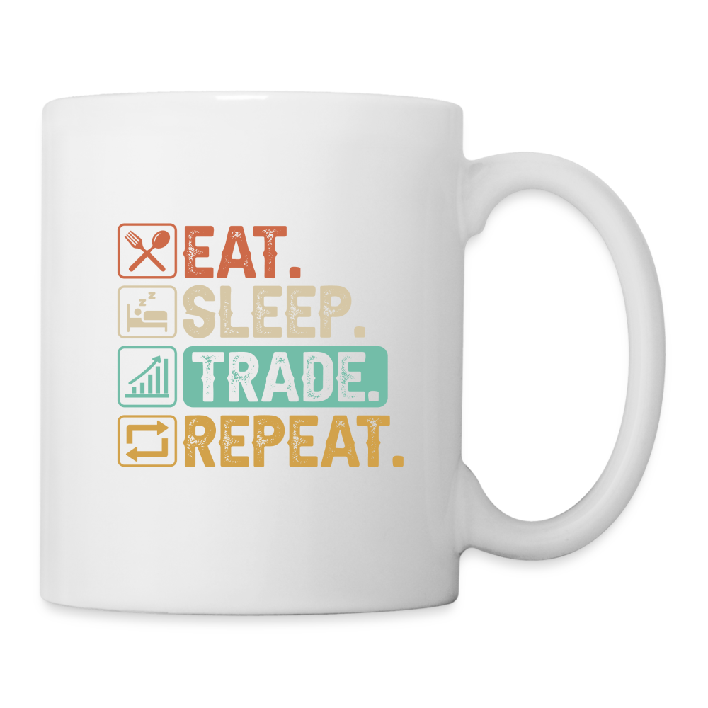 Eat Sleep Trade Repeat Coffee Mug - white