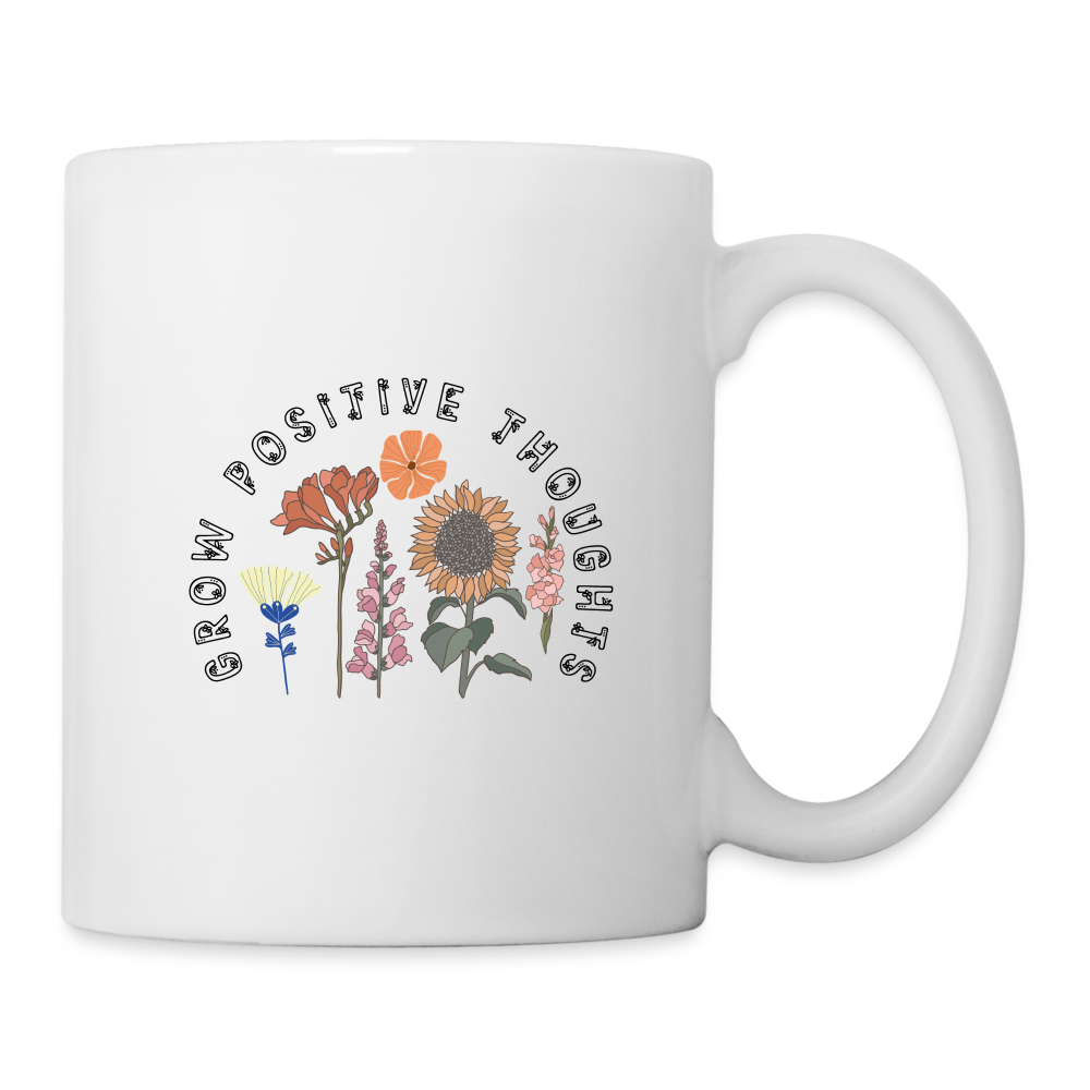Grow Positive Thoughts Coffee Mug - white