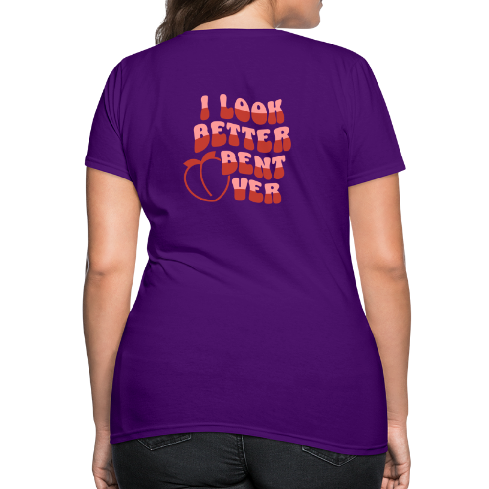 I Look Better Bent Over Women's T-Shirt (Image on Rear) - purple