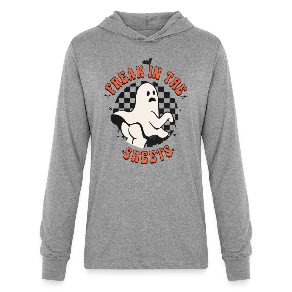 Freak In The Sheets Long Sleeve Hoodie Shirt - heather grey