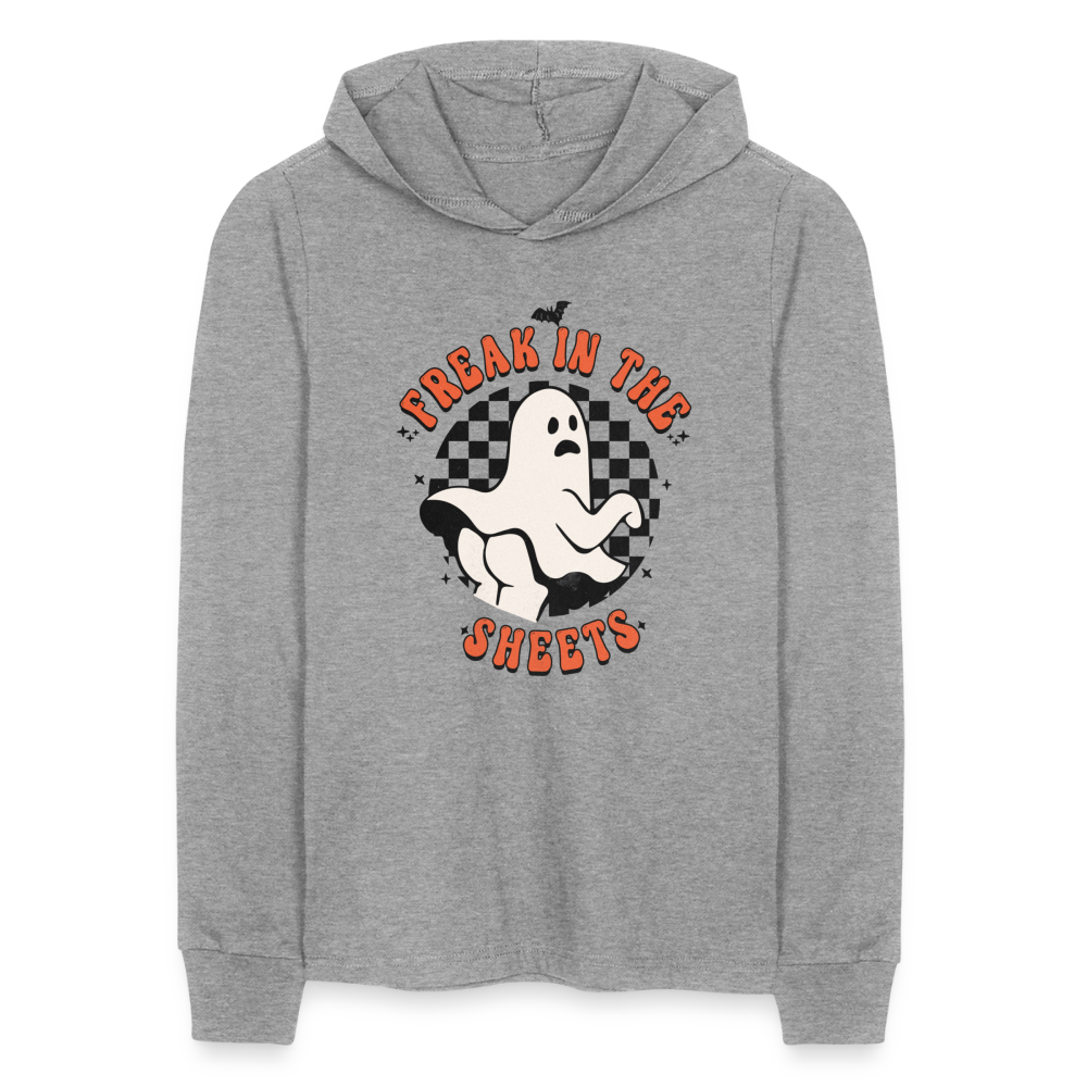 Freak In The Sheets Long Sleeve Hoodie Shirt - heather grey