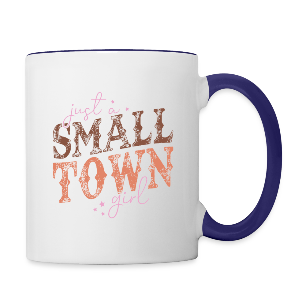Just A Small Town Girl Coffee Mug Color: white/cobalt blue