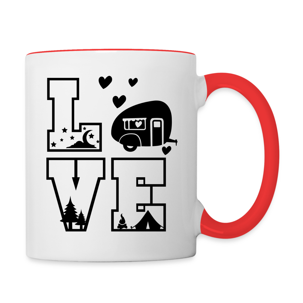 Love Camping Coffee Mug Color: white/red