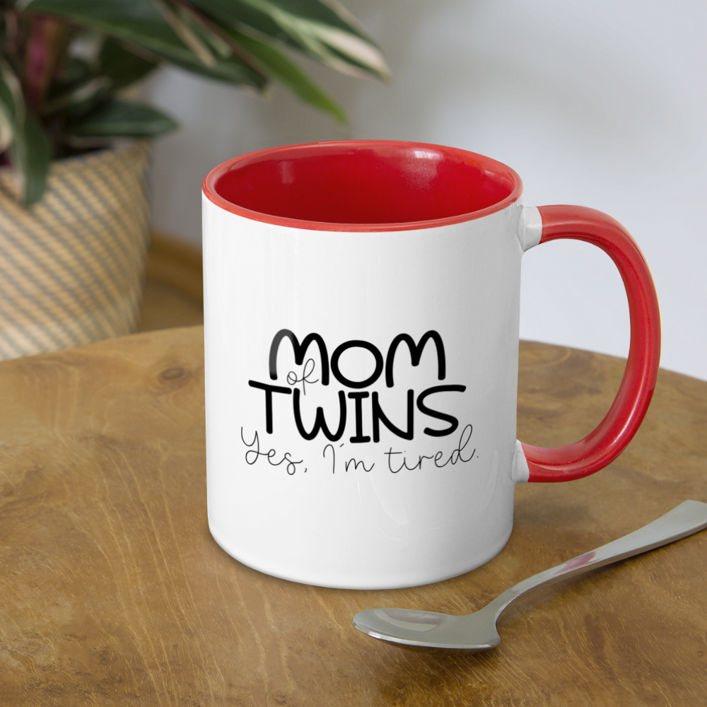 Mom Of Twins Yes I'm Tired Coffee Mug Color: white/black
