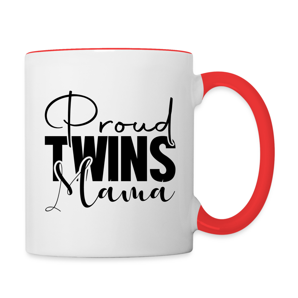 Proud Twins Mama Coffee Mug Color: white/red