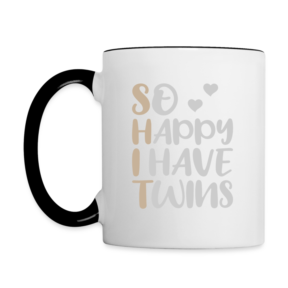So Happy I Have Twins Coffee Mug Color: white/black