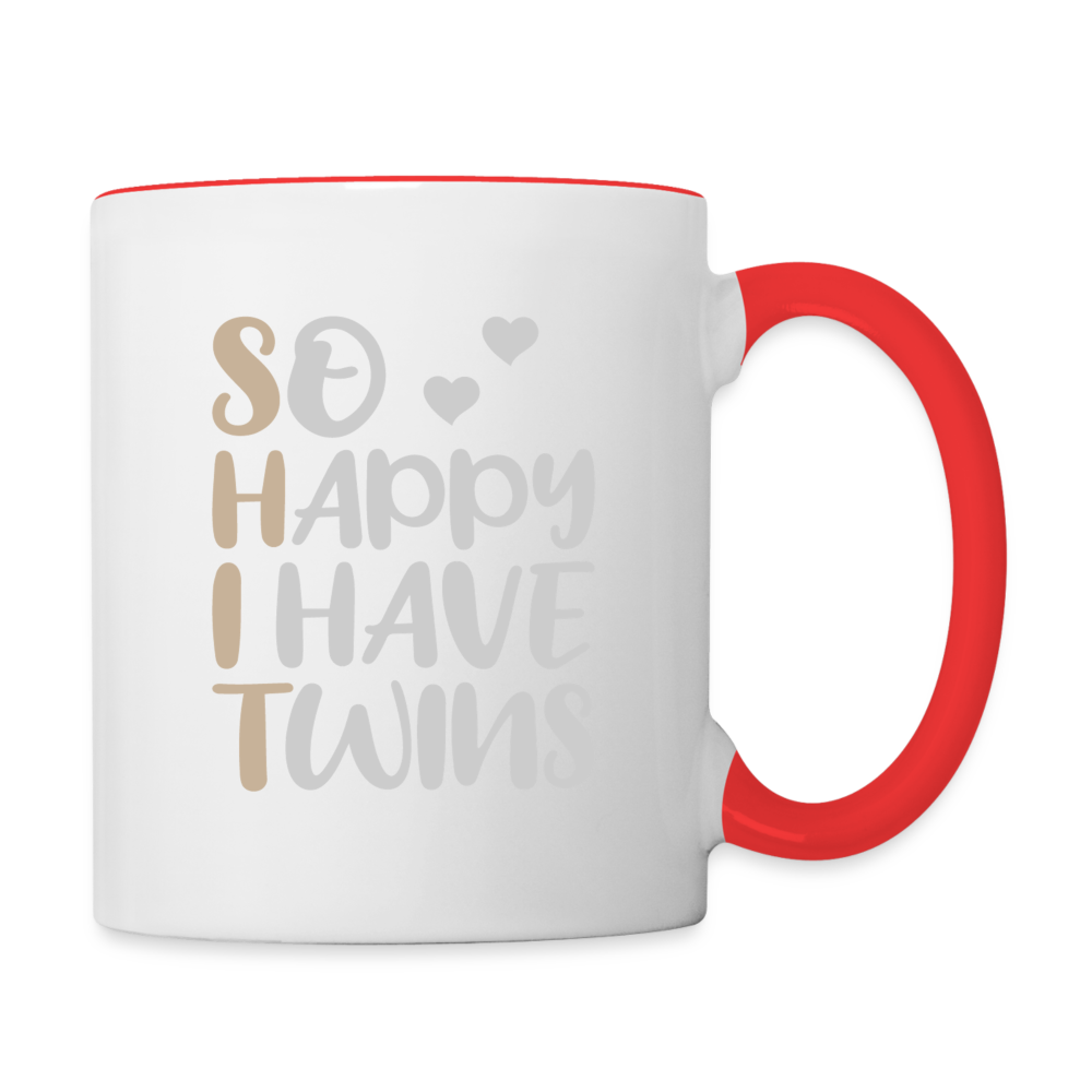 So Happy I Have Twins Coffee Mug Color: white/black