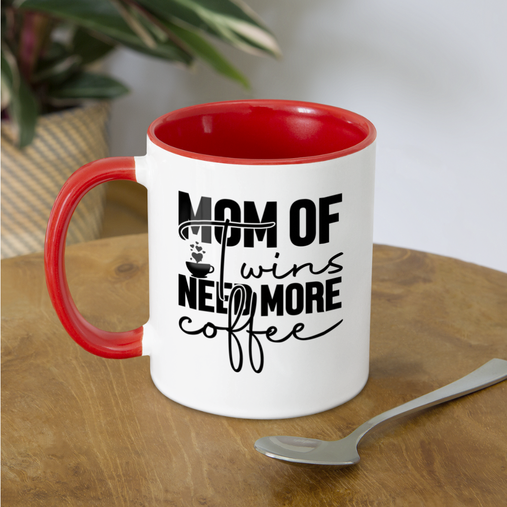 Mom Of Twins Need More Coffee Mug Color: white/black